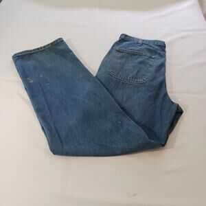 Carhartt 382-83 Dungaree Fit Men's Cotton Blue Carpenter Work Jeans Size (34×34)